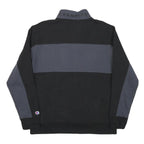 CHAMPION Mens Black & Grey Quarter Zip Sweatshirt M Cotton Blend Pullover