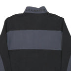 CHAMPION Mens Black & Grey Quarter Zip Sweatshirt M Cotton Blend Pullover