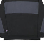 CHAMPION Mens Black & Grey Quarter Zip Sweatshirt M Cotton Blend Pullover
