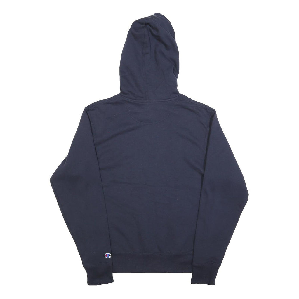 CHAMPION Mens Navy Blue Hoodie S Cotton Blend Pullover Casual Sportswear