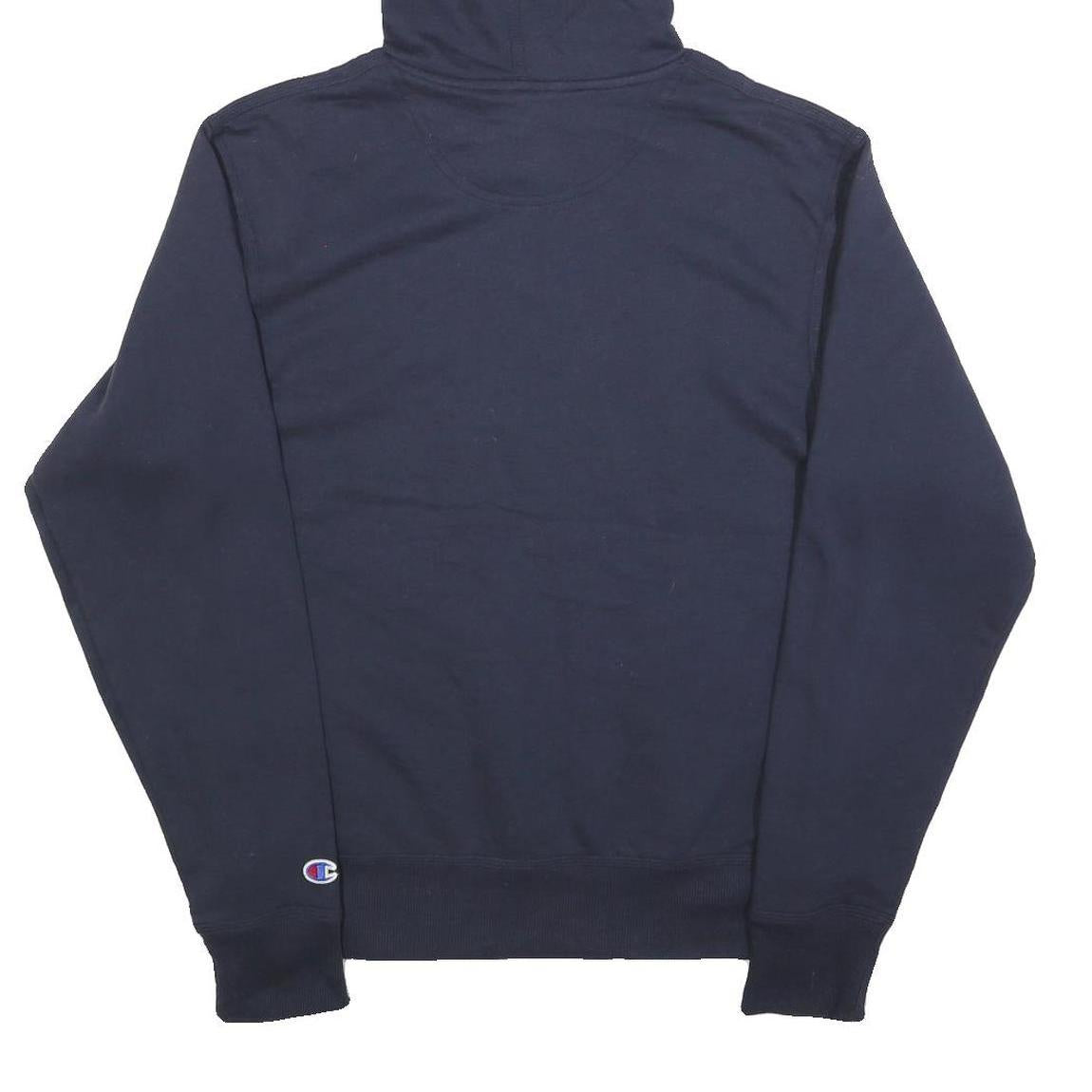 CHAMPION Mens Navy Blue Hoodie S Cotton Blend Pullover Casual Sportswear