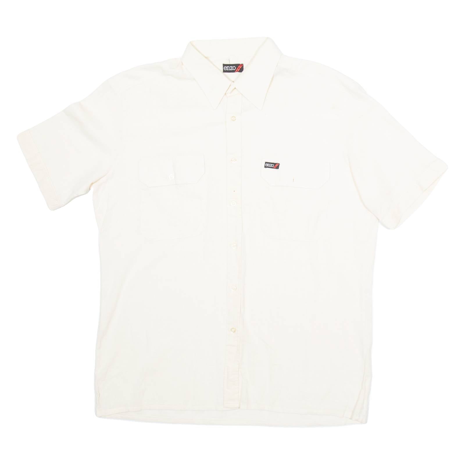 ENZO Mens Plain Shirt Beige M