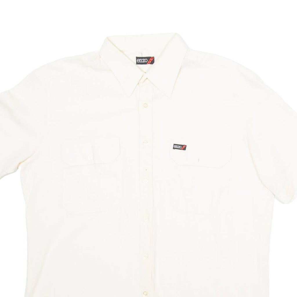 ENZO Mens Plain Shirt Beige M