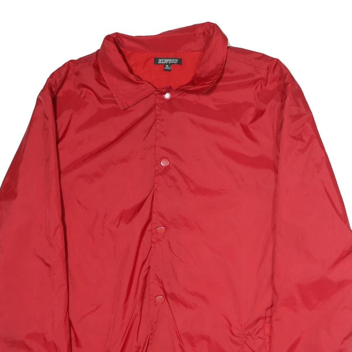 ELLWOOD Mens Red Button Jacket XL Polyester Plain Lightweight Casual