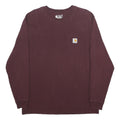 CARHARTT Mens Maroon Long Sleeve Crew Neck Pocket T-Shirt M Cotton Blend