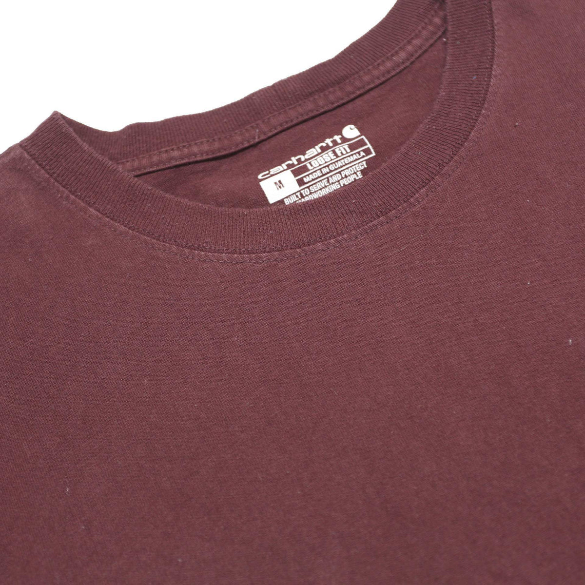 CARHARTT Mens Maroon Long Sleeve Crew Neck Pocket T-Shirt M Cotton Blend