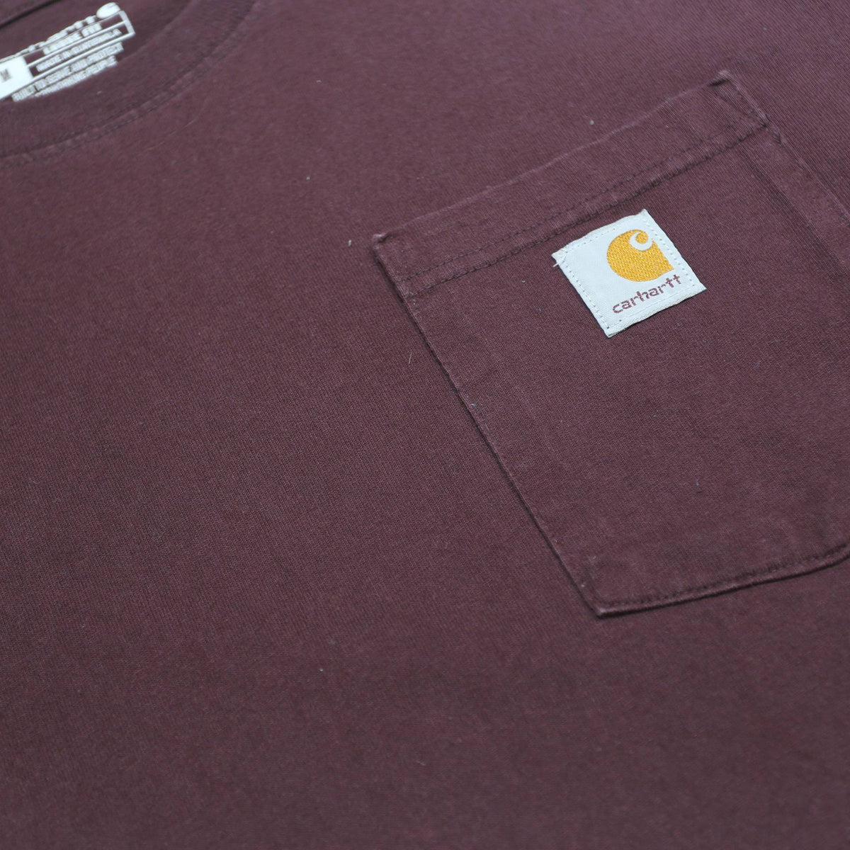 CARHARTT Mens Maroon Long Sleeve Crew Neck Pocket T-Shirt M Cotton Blend