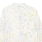 WRANGLER Womens Cream Floral Print Shirt Long Sleeve Collared S Feminine Casual