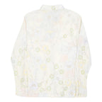 WRANGLER Womens Cream Floral Print Shirt Long Sleeve Collared S Feminine Casual