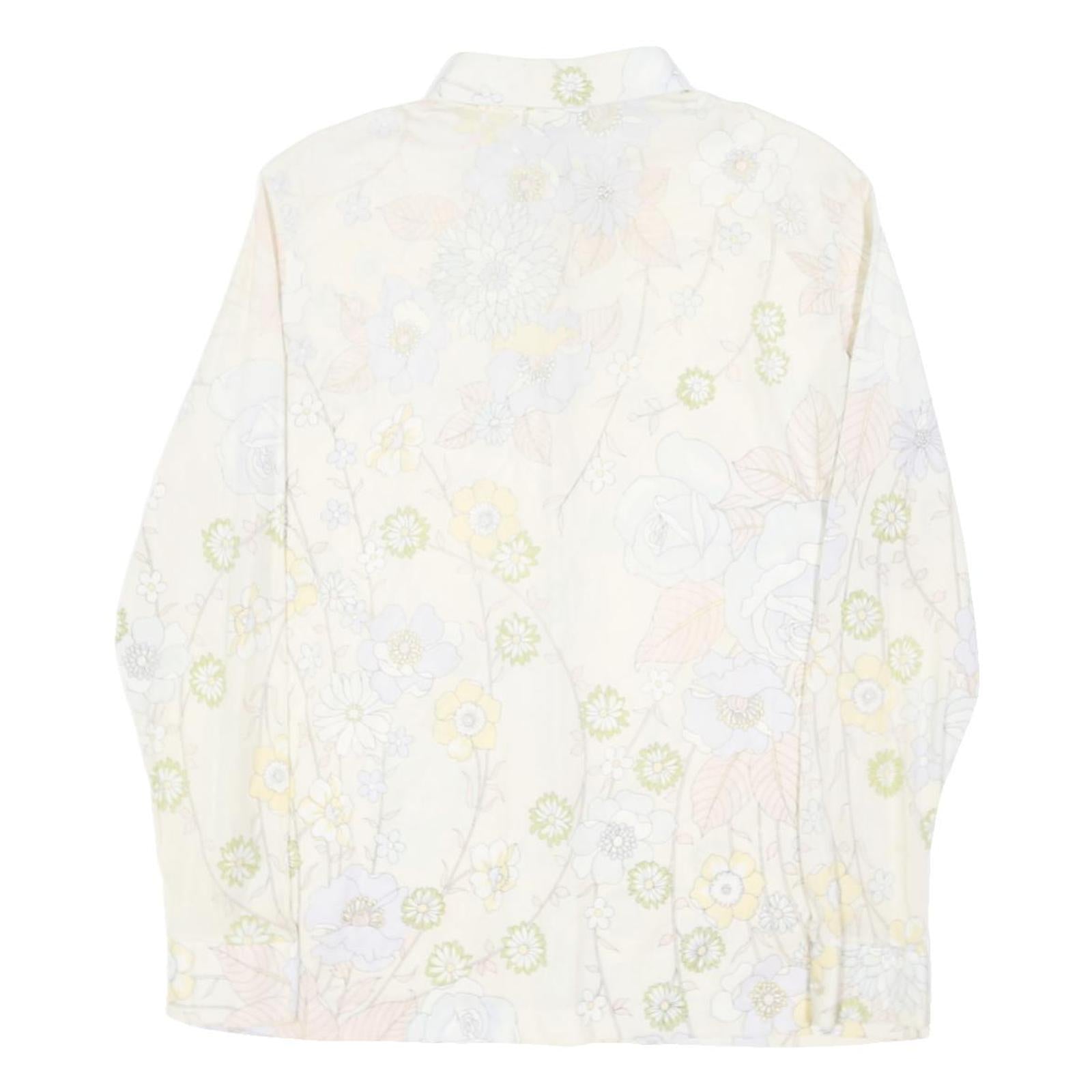 WRANGLER Womens Cream Floral Print Shirt Long Sleeve Collared S Feminine Casual