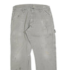 DICKIES Mens Cotton Blend Grey Regular Straight Trousers W32 L30 Workwear