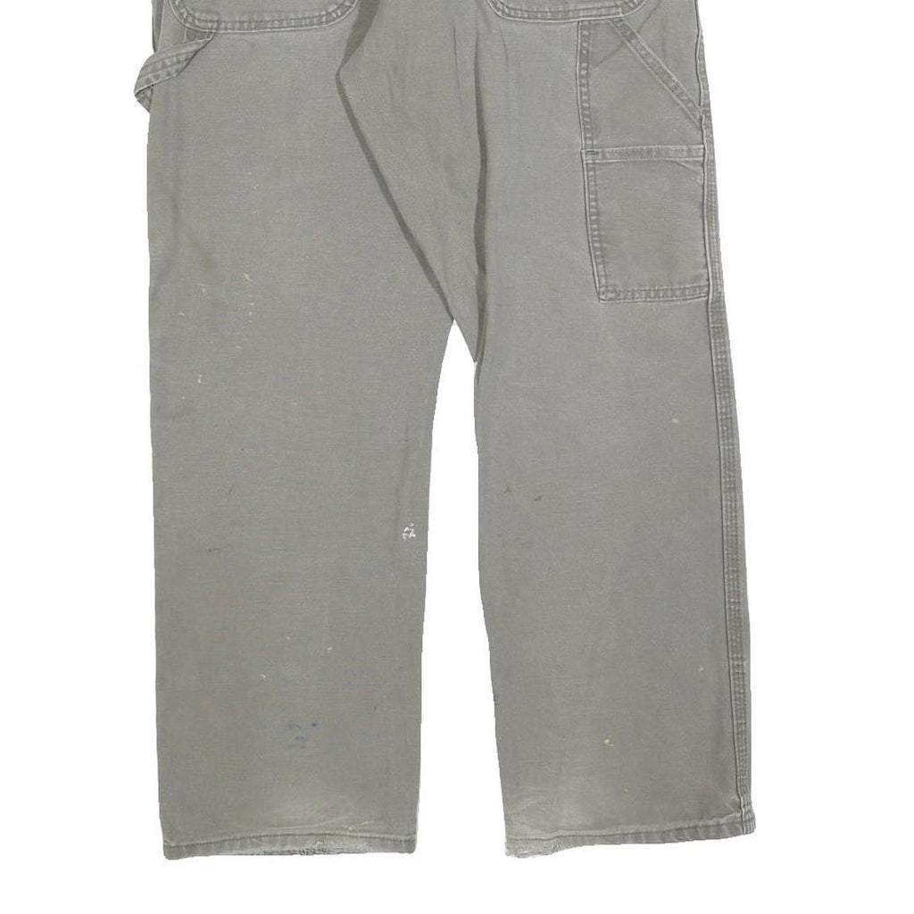 DICKIES Mens Cotton Blend Grey Regular Straight Trousers W32 L30 Workwear