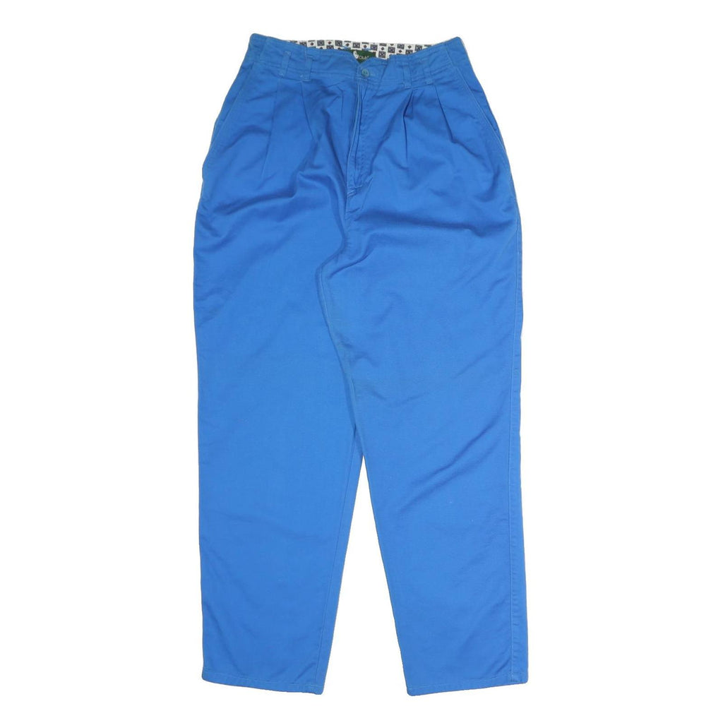 HUNT Womens Cotton Blend Blue Regular Fit Straight Leg Trousers W28 L30 Casual