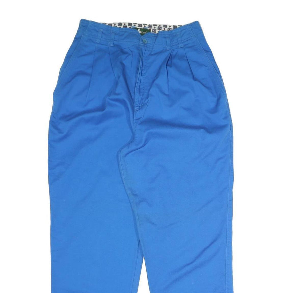 HUNT Womens Cotton Blend Blue Regular Fit Straight Leg Trousers W28 L30 Casual