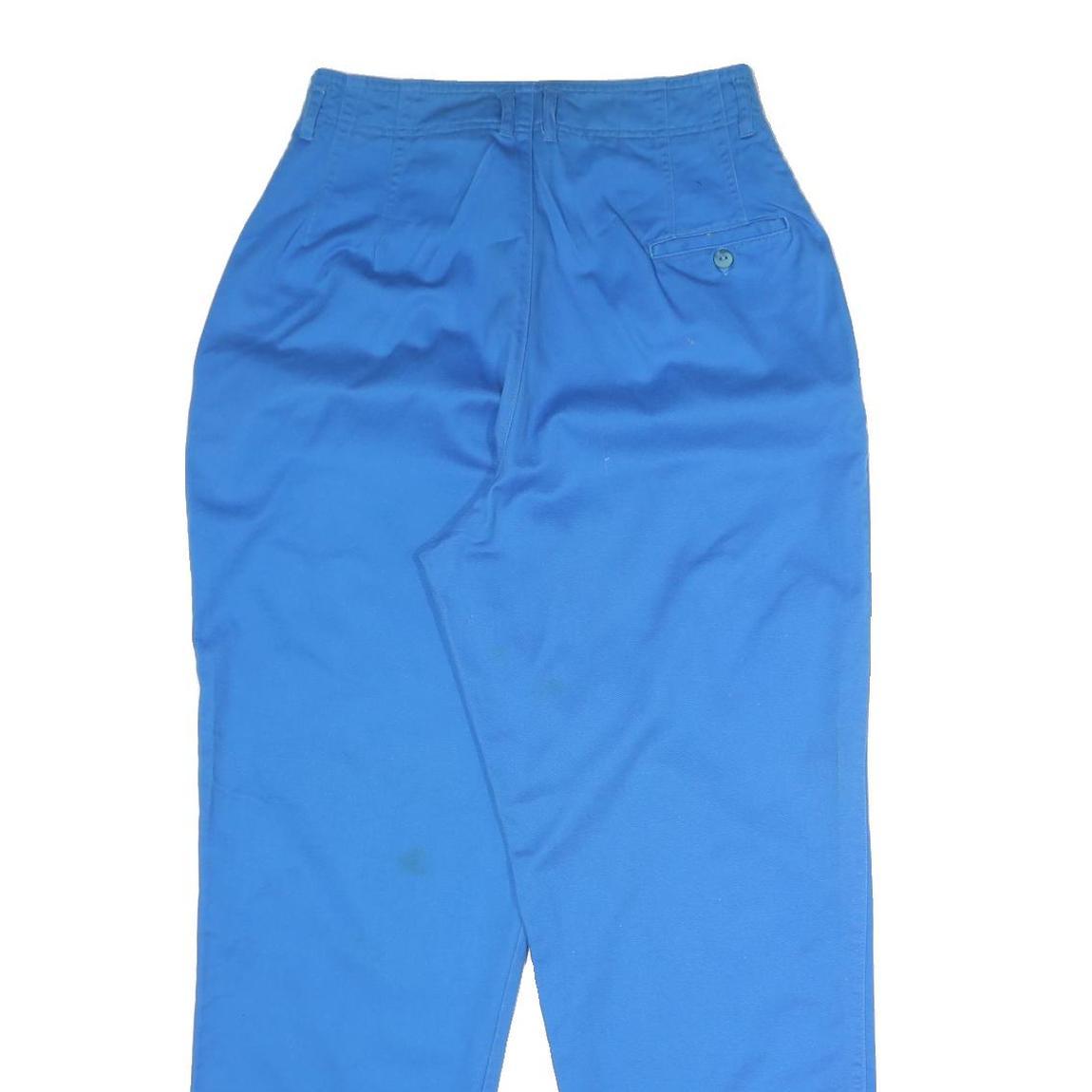 HUNT Womens Cotton Blend Blue Regular Fit Straight Leg Trousers W28 L30 Casual