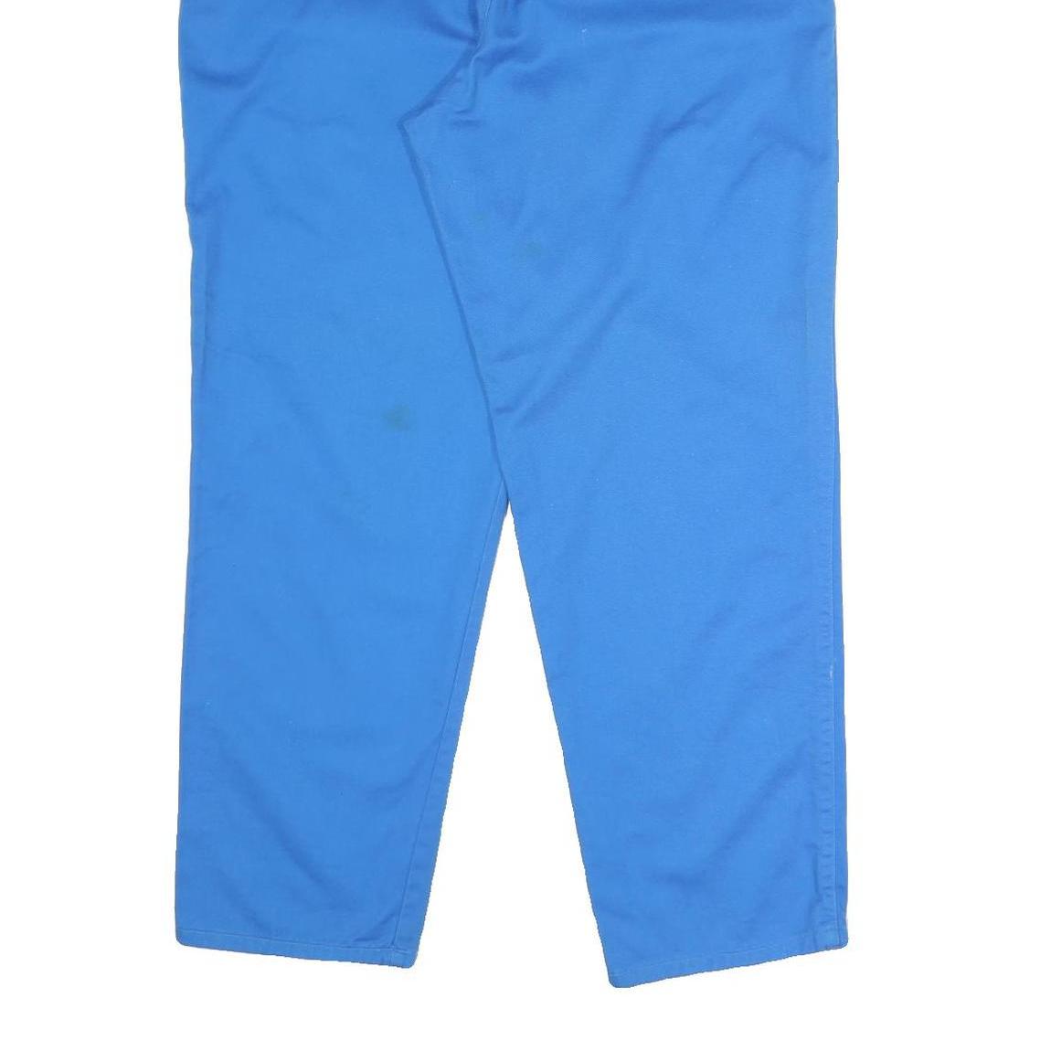 HUNT Womens Cotton Blend Blue Regular Fit Straight Leg Trousers W28 L30 Casual