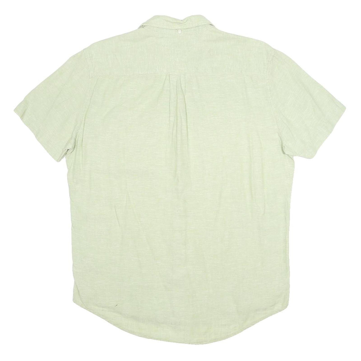 TOMMY HILFIGER Mens Light Green Shirt M Casual Summer Linen Blend