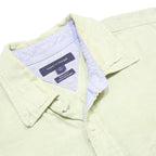 TOMMY HILFIGER Mens Light Green Shirt M Casual Summer Linen Blend