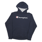CHAMPION Mens Navy Blue Hoodie M Cotton Blend Pullover Casual Sportswear
