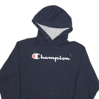 CHAMPION Mens Navy Blue Hoodie M Cotton Blend Pullover Casual Sportswear