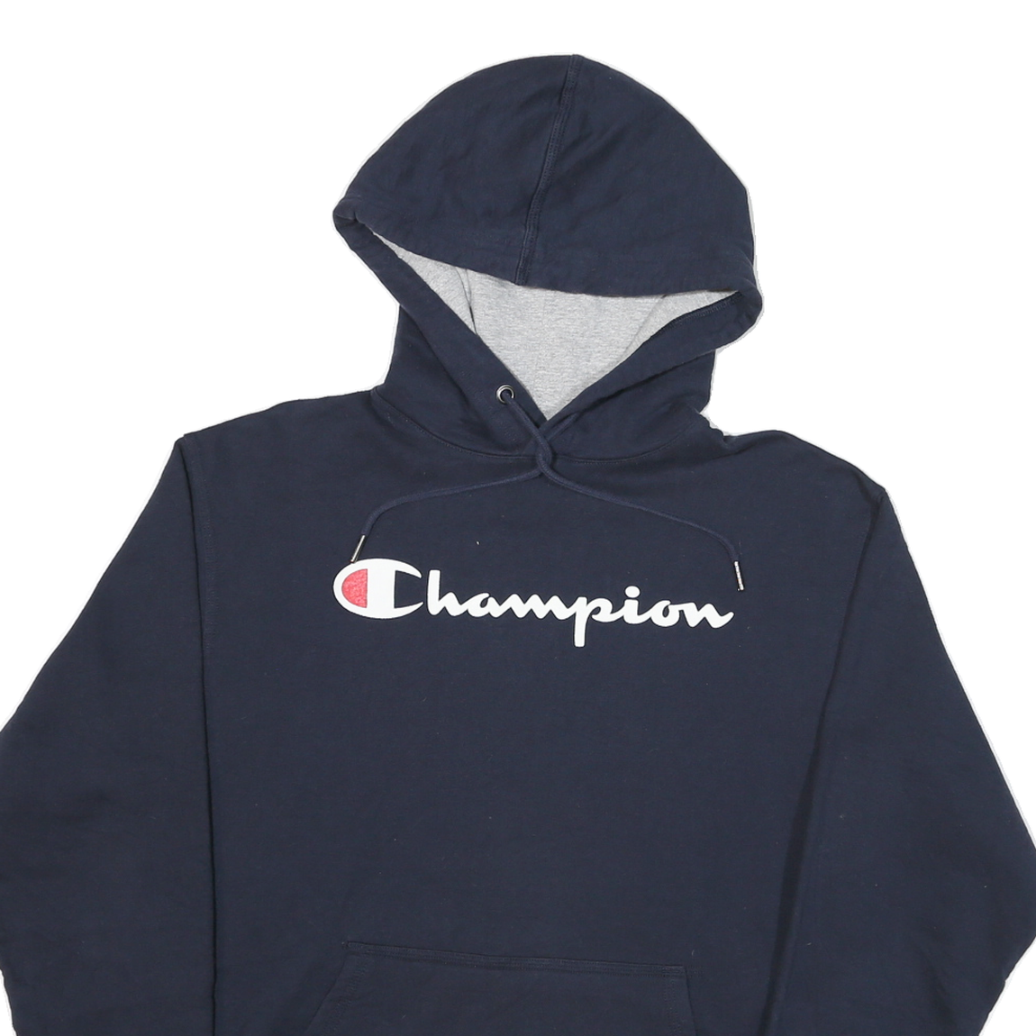 CHAMPION Mens Navy Blue Hoodie M Cotton Blend Pullover Casual Sportswear
