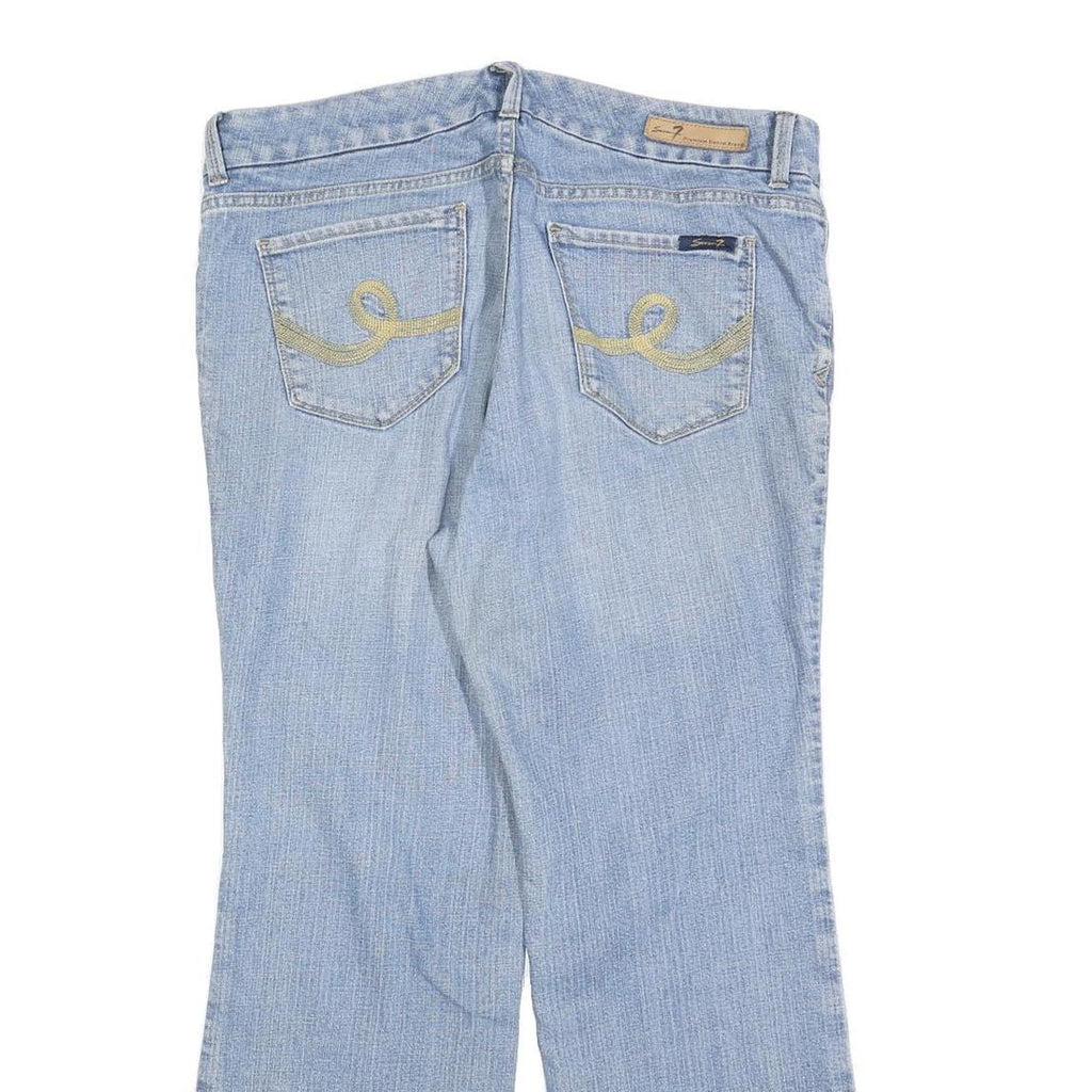 7 FOR ALL MANKIND Womens Light Blue Regular Fit Flared Denim W34 L28 Cotton