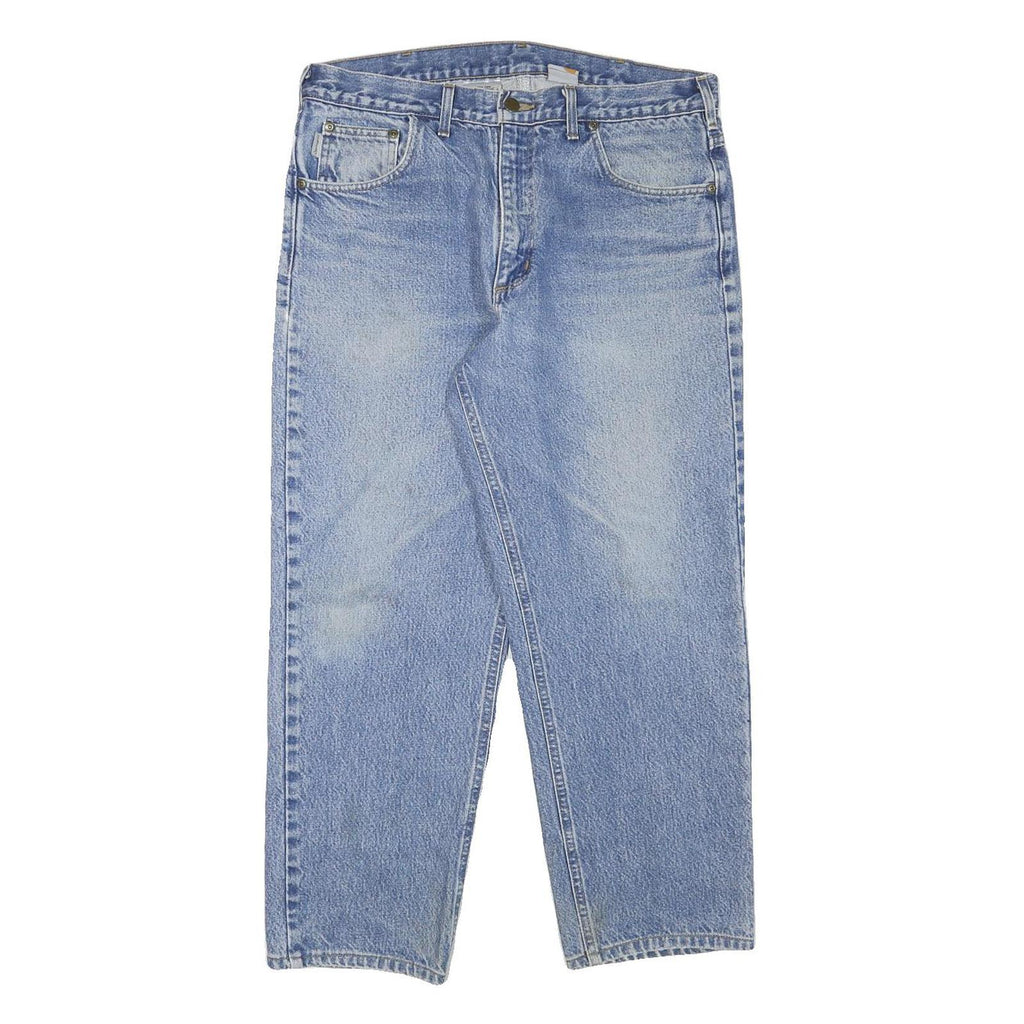 CARHARTT Mens Jeans Blue Relaxed Straight Denim Medium W34 L26 Workwear Casual