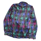 WILROY Womens Blue Green & Pink Printed Blouse Long Sleeve Button Neck M Elegant