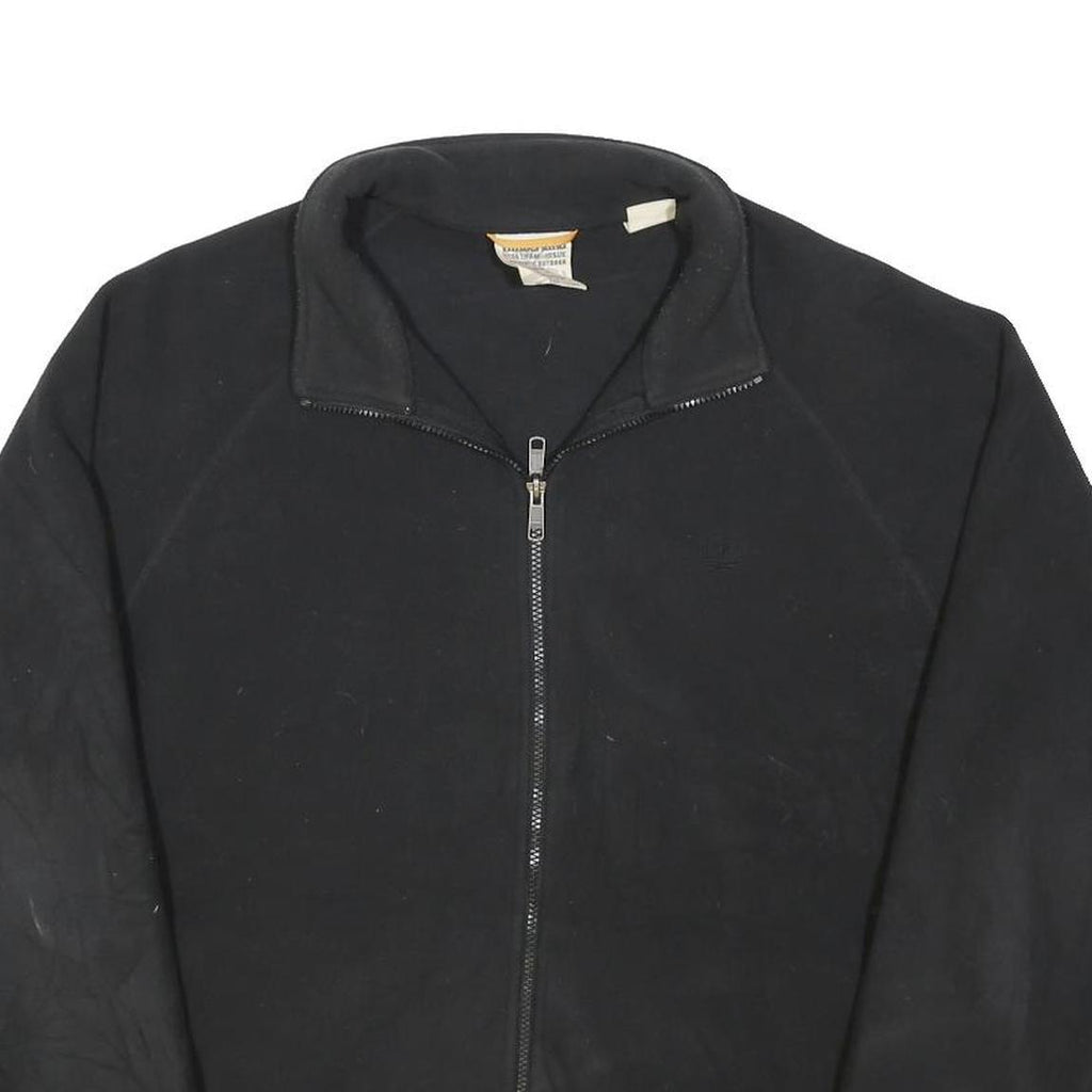 TIMBERLAND Mens Black Zip Jacket XL Polyester Blend Plain Casual Outdoor Warm