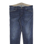 C&A Mens Jeans Blue Slim Straight Denim W38 L32 Cotton Blend Button Closure