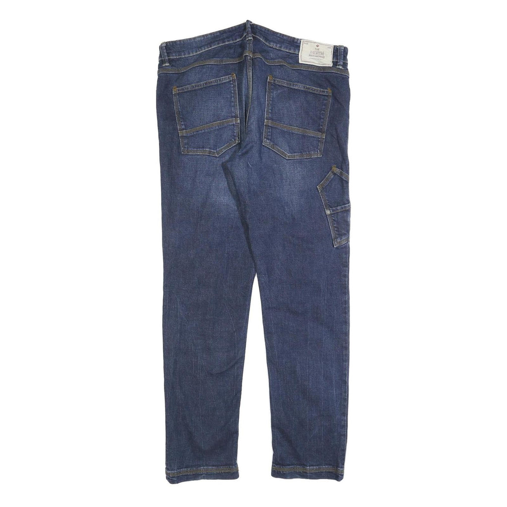 C&A Mens Jeans Blue Slim Straight Denim W38 L32 Cotton Blend Button Closure