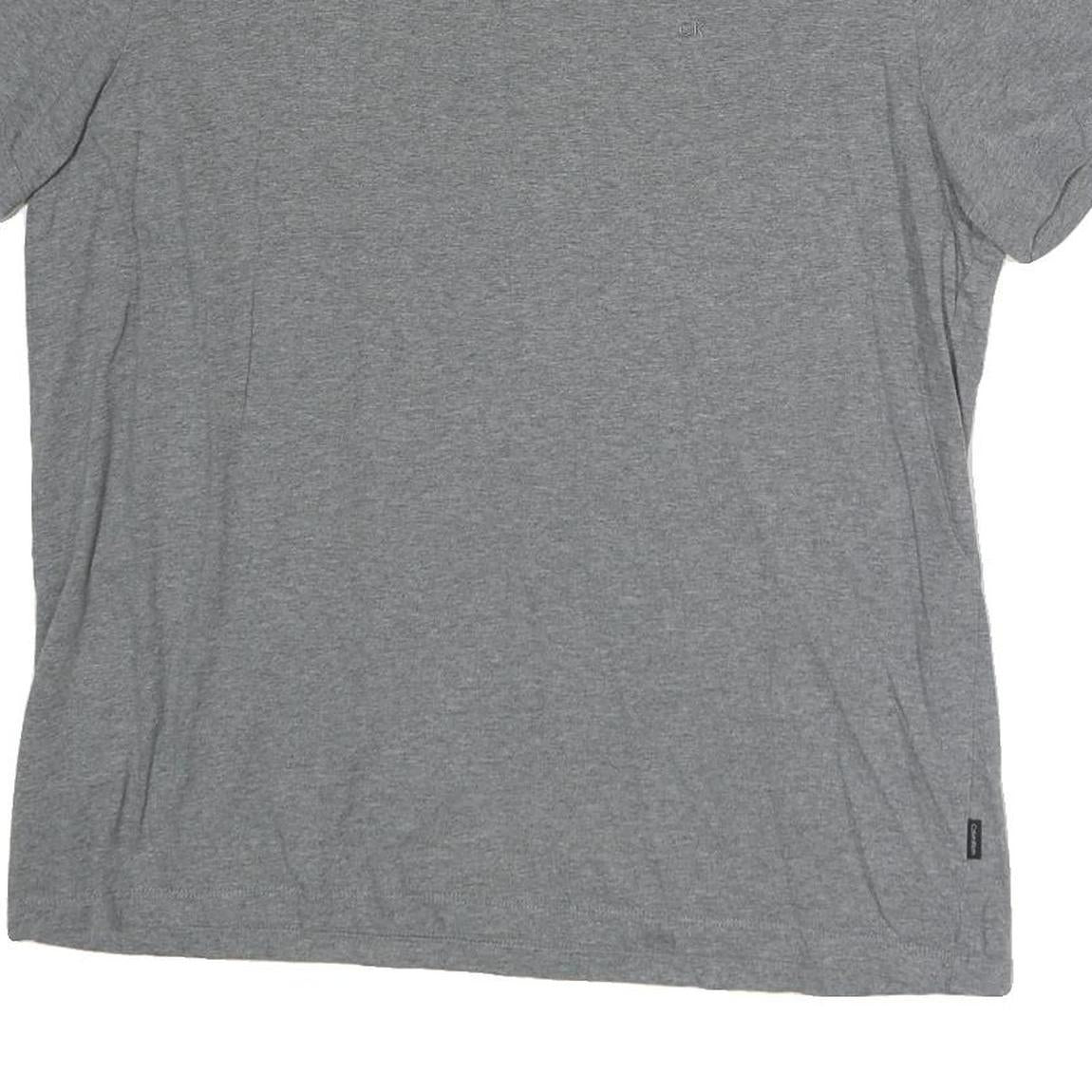 CALVIN KLEIN Mens Grey Plain T-Shirt L Short Sleeve Crew Neck Casual Wear