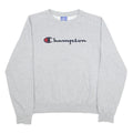 CHAMPION Mens Grey Cotton Blend Crew Neck S Sweatshirt Logo Print Pullover