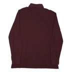 TOMMY HILFIGER Mens Maroon Long Sleeve Polo Shirt XL Cotton Blend Classic