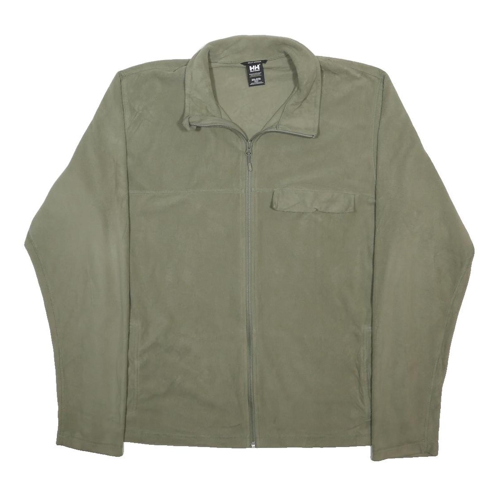HELLY HANSEN Mens Green Jacket 2XL Polyester Zip Lightweight Casual Outdoor