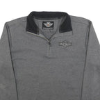 HARLEY DAVIDSON Mens Grey Plain Pullover Crew Neck Basic Knit M Jumper Polyester