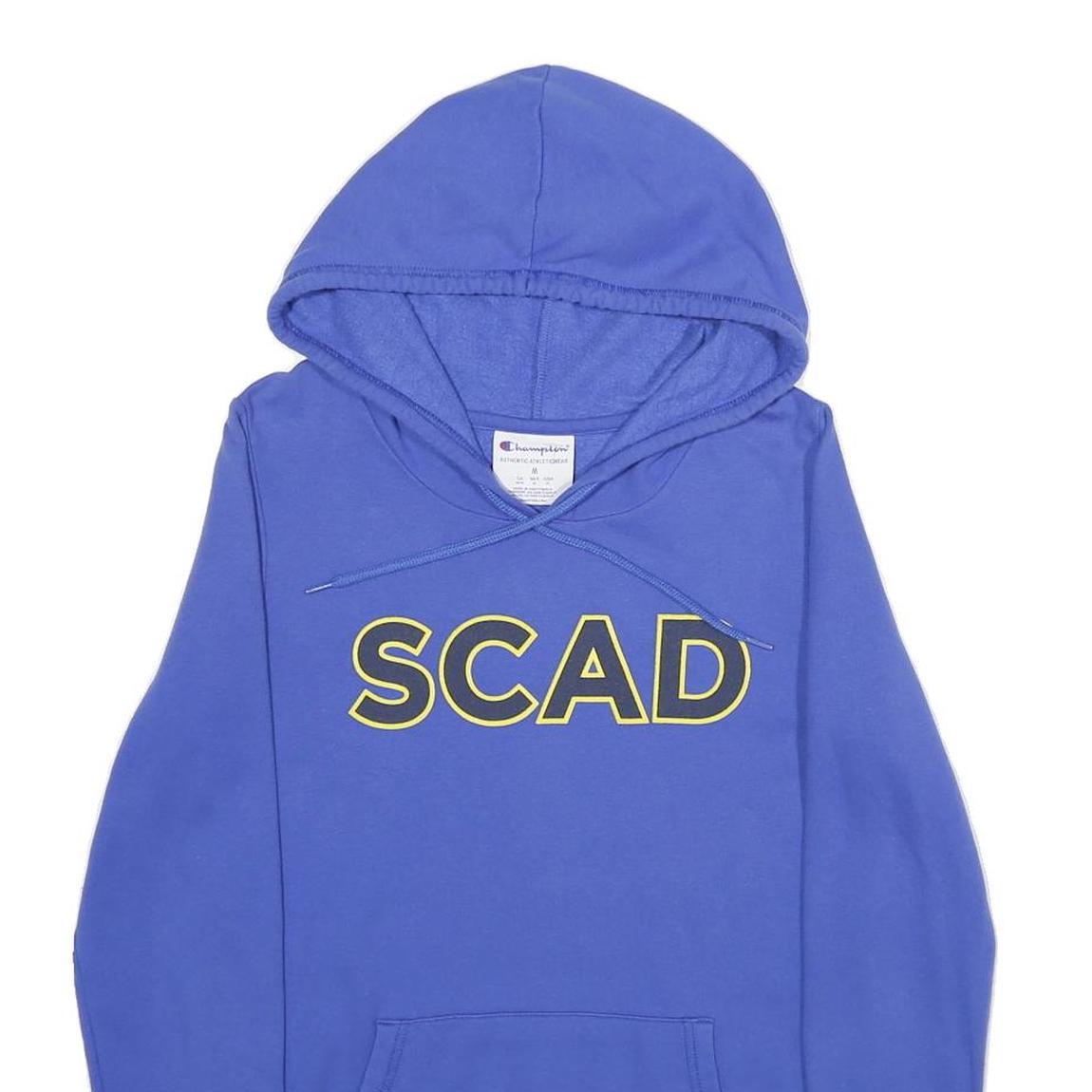 CHAMPION Womens Blue SCAD Print Pullover Hoodie M Cotton Blend Casual