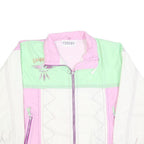 CANYON Womens Green & Pink White Jacket L Polyester Blend Colourblock Zip
