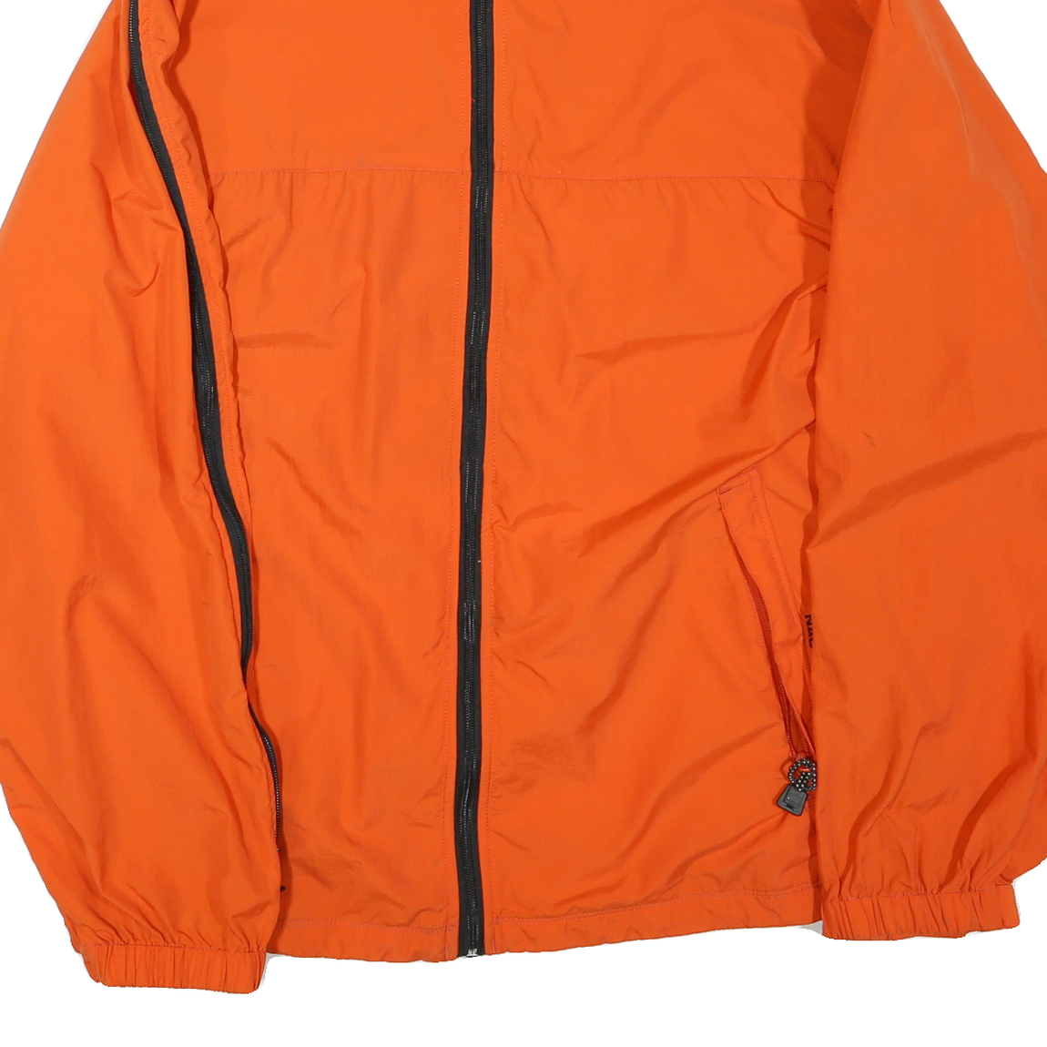 NAUTICA Womens Orange & Black Zip Jacket L Polyester Blend Outdoors Lightweight