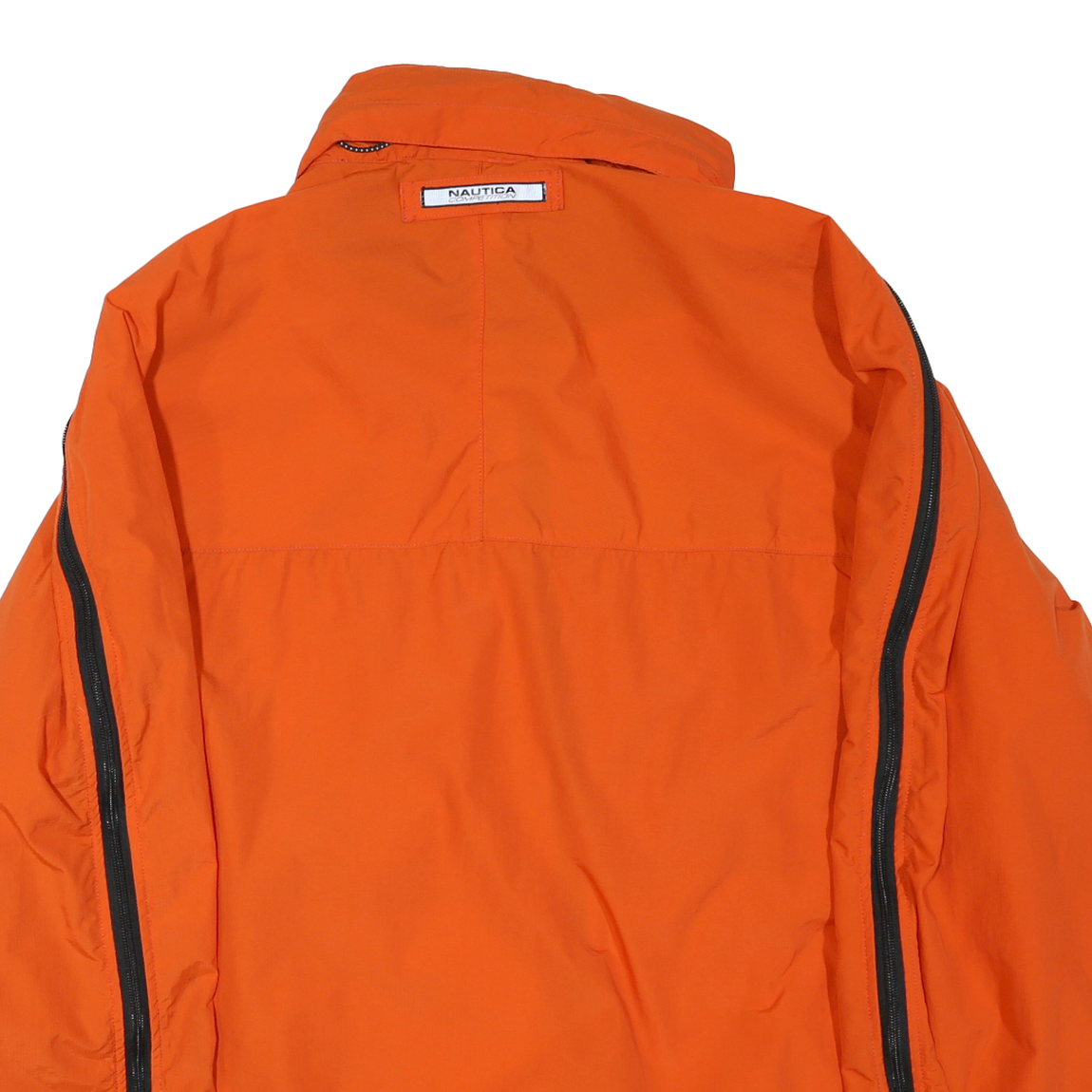 NAUTICA Womens Orange & Black Zip Jacket L Polyester Blend Outdoors Lightweight