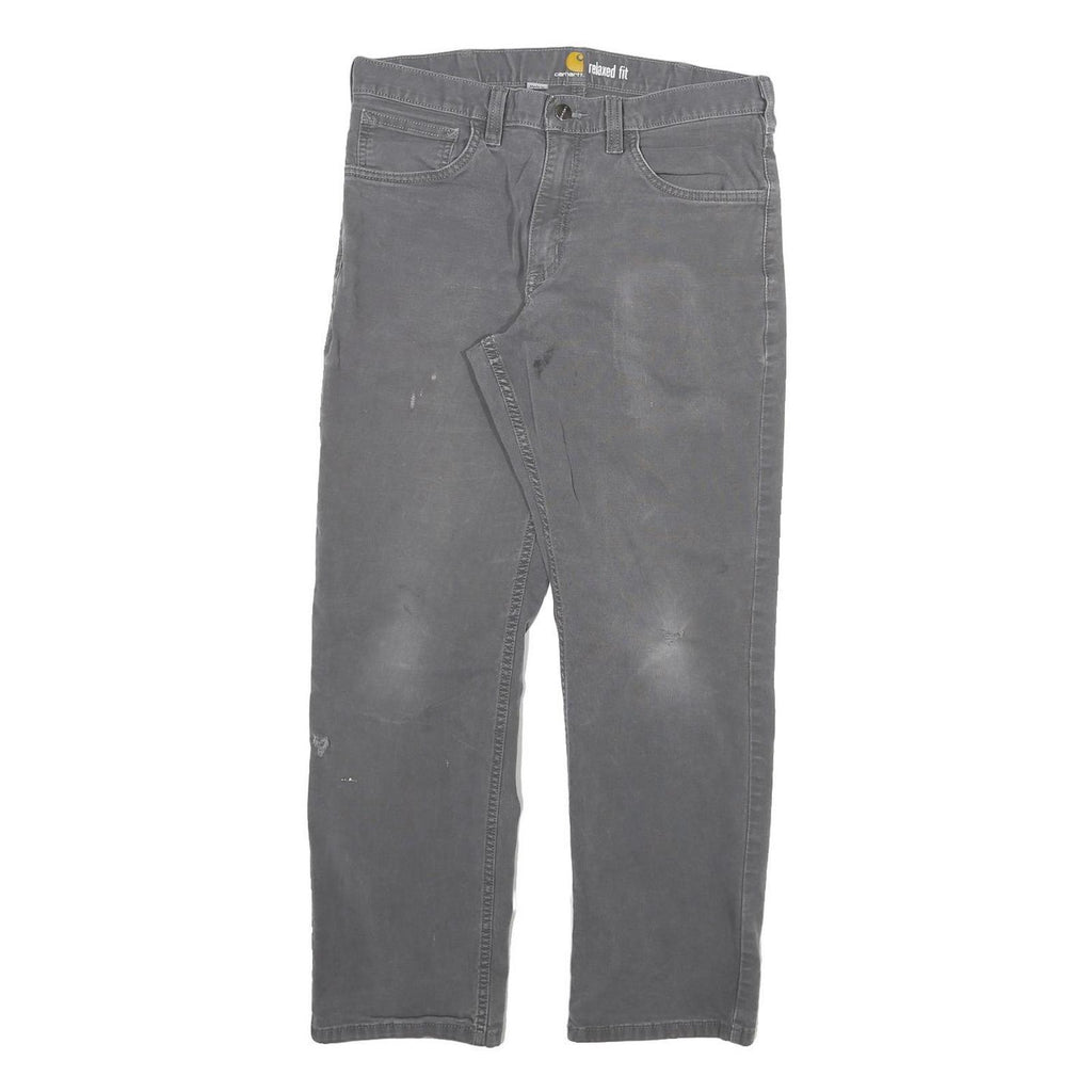 CARHARTT Mens Cotton Blend Grey Relaxed Fit Straight Trousers W30 L27 Workwear