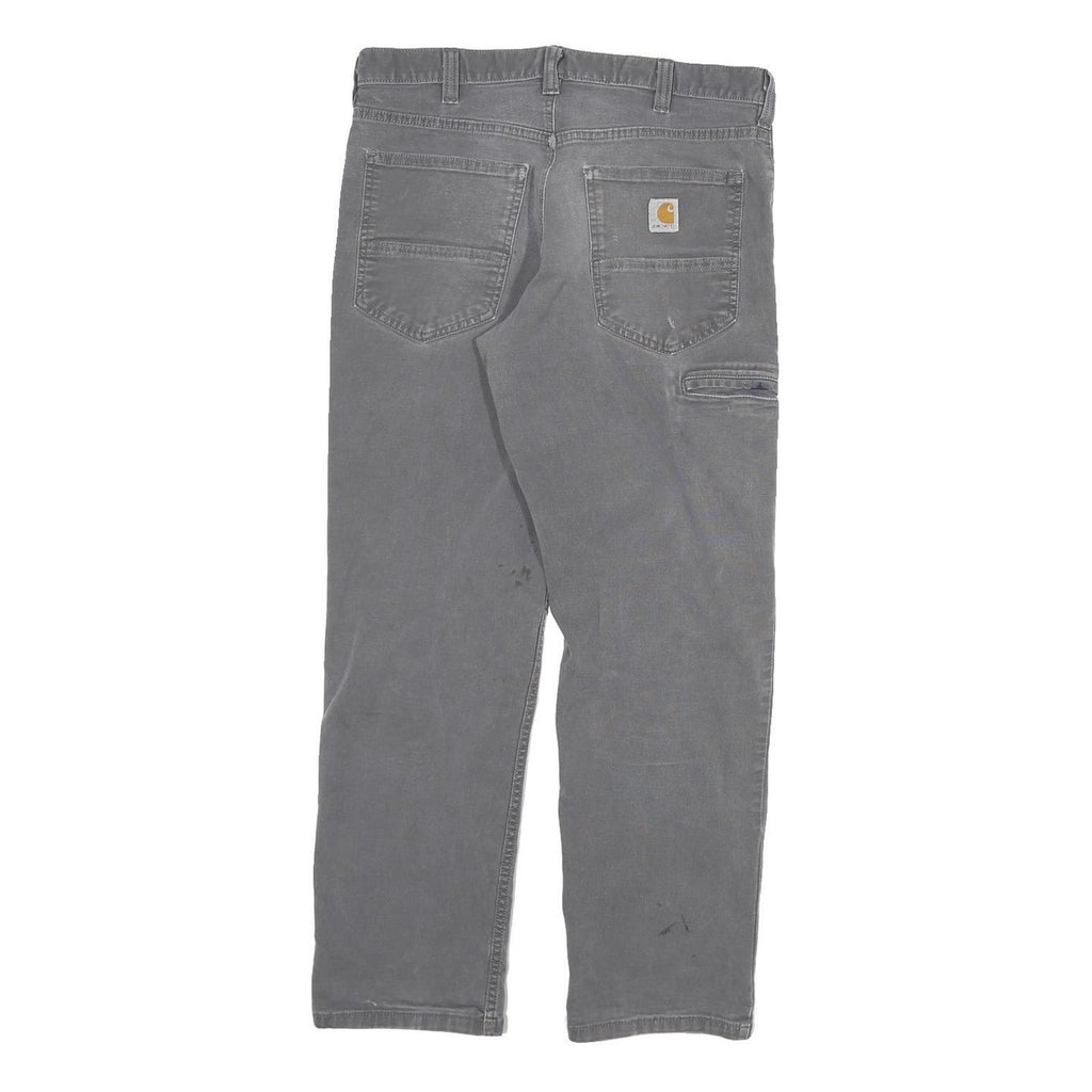 CARHARTT Mens Cotton Blend Grey Relaxed Fit Straight Trousers W30 L27 Workwear
