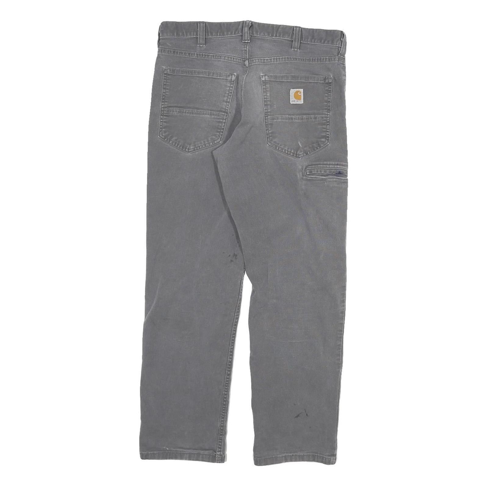 CARHARTT Mens Cotton Blend Grey Relaxed Fit Straight Trousers W30 L27 Workwear