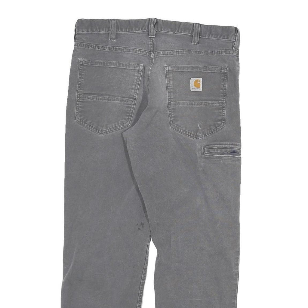 CARHARTT Mens Cotton Blend Grey Relaxed Fit Straight Trousers W30 L27 Workwear