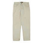 DICKIES Mens Cotton Blend Beige Regular Fit Straight Leg Trousers W30 L30