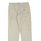 DICKIES Mens Cotton Blend Beige Regular Fit Straight Leg Trousers W30 L30