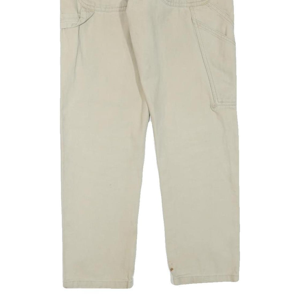 DICKIES Mens Cotton Blend Beige Regular Fit Straight Leg Trousers W30 L30