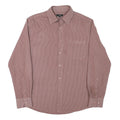 THOMAS NASH Mens Maroon Check Shirt L Button Collar Cotton Blend Long Sleeve