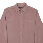 THOMAS NASH Mens Maroon Check Shirt L Button Collar Cotton Blend Long Sleeve