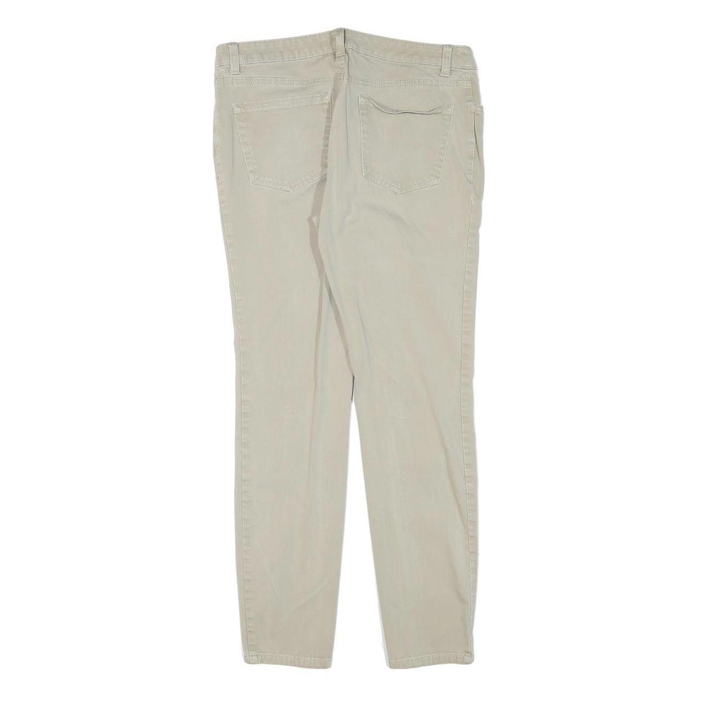 DICKIES Womens Slim Beige Cotton Blend Trousers W29 L28 Zip Closure Classic Fit